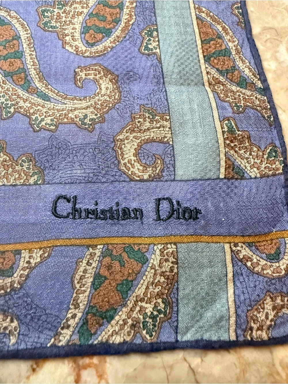 Dior Paisley Scarf in Lavender / blue and Teal